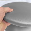 Ver imagem 2 de Kit 02 Assentos Redondo Banqueta Cadeira Estofados Poltronas H02 Corino Cinza 35 cm - Lyam Decor Ass