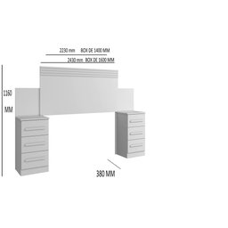 Cabeceira Imperio Benetil Móveis - Branco - 3