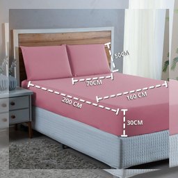 Kit Roupa Cama Queen 100% Algodão 3 Peças Percal 300 Fios Hotel Pousada:rose - 3