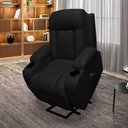 Ver imagem 6 de Poltrona do Papai Miami Elevação Lift 150º Massagem Aquecimento Idoso PU Preto G31 - Encantum
