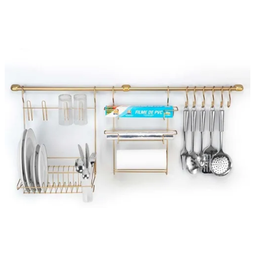 Suporte Utensílios Parede Suspenso Cozinha Cook Home 9 Gold - 1