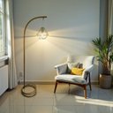 Ver imagem 3 de Luminária de Chão Milão Cúpula Diamante Metal Abajur Piso Moderno:dourado