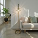 Ver imagem 2 de Luminária de Chão Milão Cúpula Diamante Metal Abajur Piso Moderno:dourado