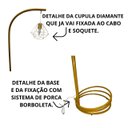 Ver imagem 5 de Luminária de Chão Milão Cúpula Diamante Metal Abajur Piso Moderno:dourado
