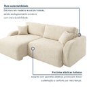 Ver imagem 4 de Sofá Cama Modular Orgânico Retrátil 4 Lugares 270cm Base Madeira Maciça Cancún