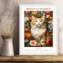 Ver imagem 2 de Quadro Poster Arte Gato com Flores 45x34cm:moldura Branca
