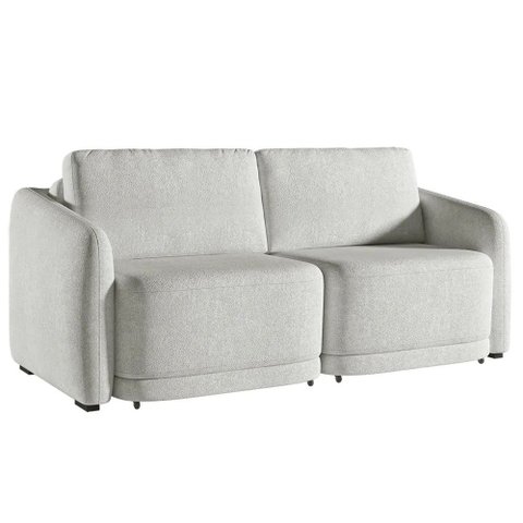 Sofá Cama Modulado Retrátil e Reclinável Decorativo Varsóvia 176cm Bouclê Cinza G33 - Gran Belo
