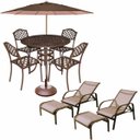 Ver imagem 1 de Conjunto de Jardim 4 Cadeiras Aluminio Fundido Ombrelone e 2 Mini Espreguiçadeira Piscina