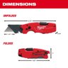 Estilete Lâmina Trapezoidal Dobrável Tipo Canivete Milwaukee 48-22-1505 Fastback 6 em 1 com Bit 1/4" - 11