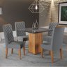Mesa de Jantar Quadrada Betim com 4 Cadeiras Iza Mel/cinza/vd Grafite - Casa Giulia - 1
