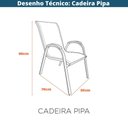 Ver imagem 7 de Kit 4 Cadeiras Empilhável com Braço Pipa Maresias Fratini 96 Cm Altura Alumínio e Assento Tela