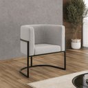 Ver imagem 2 de Poltrona Cadeira Decorativa Lua Recepção Base de Ferro Black Cor:bege