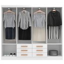 Ver imagem 3 de Guarda-roupa Casal Paris 8 Portas 6 Gavetas Branco - Evidencia Móveis