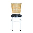 Ver imagem 5 de 2 Cadeiras para Cozinha Branca Hawai Palha Assento Floral Cor:floral Preto