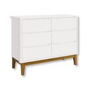 Ver imagem 1 de Cômoda Infantil 6 Gavetas Classic Pés Madeira Branco