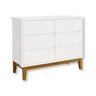 Cômoda Infantil 6 Gavetas Classic Pés Madeira:branco - 1