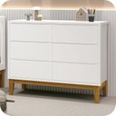 Ver imagem 2 de Cômoda Infantil 6 Gavetas Classic Pés Madeira:branco