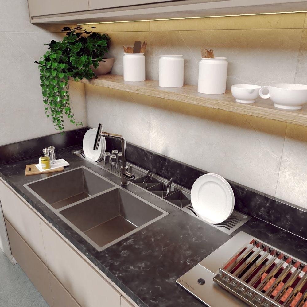 Calha Embutida Design 150cmcm Bancada Pia - 3