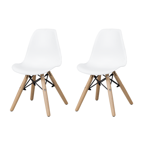 Kit 2 Cadeiras Eames Eiffel Infantil Branco Espaço Kids Quarto Brinquedoteca - La Mobilia