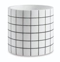 Ver imagem 2 de Kit com 3 Vasos Grid Branco e Preto Redondo - Mart