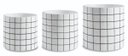 Ver imagem 1 de Kit com 3 Vasos Grid Branco e Preto Redondo - Mart