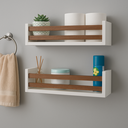 Ver imagem 1 de Kit 2 Prateleira Branca para Banheiro Mdf Cedrinho - 40x10cm