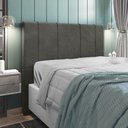 Ver imagem 5 de Cabeceira Cama Box Casal King Size Doha 193cm Veludo Cinza - Abmaza