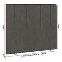 Ver imagem 3 de Cabeceira Cama Box Casal King Size Doha 193cm Veludo Cinza - Abmaza