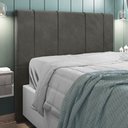Ver imagem 1 de Cabeceira Cama Box Casal King Size Doha 193cm Veludo Cinza - Abmaza