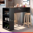 Ver imagem 2 de Bancada Ilha Gourmet Para Cozinha 136 x 92 x 49 Cm Cinza Vulcano MDP 0565 - PRIME