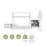 Kit Conjunto Quarto Infantil Bebê Gêmeos 2 Mini Camas 2 Baús Estofados Livreiro MDF Branco - 4