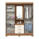 Ver imagem 4 de Guarda-Roupa 04 Portas e 03 Gavetas Capelinha Off White/Nature