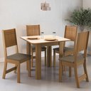 Ver imagem 1 de Conjunto Mesa de Jantar 90cm com 4 Cadeiras Multimóveis Cr50205 Freijó/off White/cacau