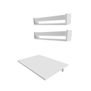 Ver imagem 2 de Conjunto com 1 Escrivaninha Suspensa e 2 Prateleiras 60cm Branco