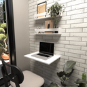 Ver imagem 1 de Conjunto com 1 Escrivaninha Suspensa e 2 Prateleiras 60cm Branco