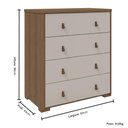 Ver imagem 3 de Cômoda Enseada 04 Gavetas Móveis Rimo - Jequitibá/palha