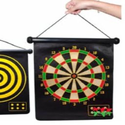 Jogo de Dardos Magnetico Grande Tabuleiro Alvo Dupla Face 38cm com 6 Peças Kit Completo Ima Seguro - 2