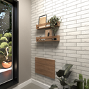 Ver imagem 3 de Conjunto com 1 Escrivaninha Suspensa e 2 Prateleiras 60cm Carvalho Mel