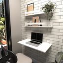 Ver imagem 1 de Conjunto com 1 Escrivaninha Suspensa e 2 Prateleiras 80cm Branco