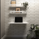Ver imagem 2 de Conjunto com 1 Escrivaninha Suspensa e 2 Prateleiras 80cm Branco