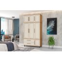 Ver imagem 1 de Roupeiro / Guarda Roupas Hou Triplex 3 Portas + 2 Gavetas com Cabideiros em Alumínio Cor Nature/ Off