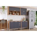 Ver imagem 2 de Balcão de Cozinha S/ Tampo Eloise C/ 2 Portas e 3 Gavetas 120cm Cinamomo/titanium - Mgm