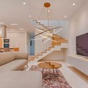 Ver imagem 4 de Pendente LED 5 Anéis Dourado 240W Iluminação Pé Direito Duplo