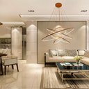 Ver imagem 7 de Pendente LED 5 Anéis Dourado 240W Iluminação Pé Direito Duplo