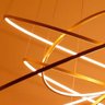 Pendente LED 5 Anéis Dourado 240W Iluminação Pé Direito Duplo - 5