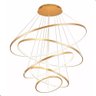 Pendente LED 5 Anéis Dourado 240W Iluminação Pé Direito Duplo - 1