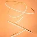 Ver mais imagens de Pendente LED 5 Anéis Dourado 240W Iluminação Pé Direito Duplo