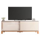 Ver imagem 2 de Bancada Átomo 179,4cm para Tv até 65 com 2 Portas de Correr Ripadas Mdp Offwhite/freijo G11 - Gran B