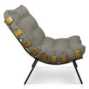 Ver imagem 3 de Kit Poltrona e Puff Costela Suede Marrom Rato Base Metal