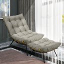 Ver imagem 4 de Kit Poltrona e Puff Costela Suede Marrom Rato Base Metal